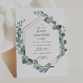Eucalyptus groen Baby in bloei Baby shower Kaart