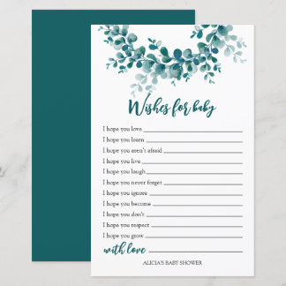 Eucalyptus groen Baby shower Hoop & Wensen