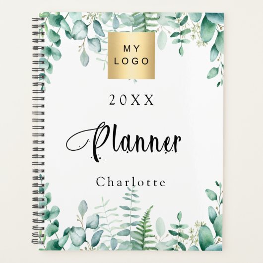 Eucalyptus groen bedrijf logo 2025 planner (Voorkant)