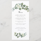 Eucalyptus groen blad boog bruiloft of verjaardag menu (Voorkant)