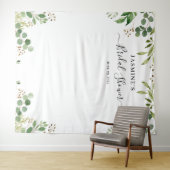 Eucalyptus groen blad bruidsshower achtergrond wandkleed (In Situ (horizontaal))