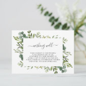 Eucalyptus groen blad bruiloft goed te wensen informatiekaartje (Staand voorkant)