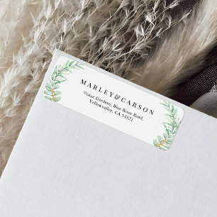 Eucalyptus groen blad Bruiloft Retouradres Etiket