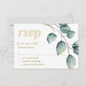 Eucalyptus groen blad bruiloft RSVP MENU (Voorkant / Achterkant)