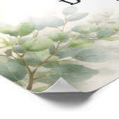 Eucalyptus groen blad Bruiloft Welkomstbord Poster (Hoek)