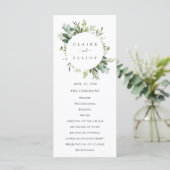 Eucalyptus groen blad bruiloftsceremonie programma (Staand voorkant)