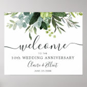 Eucalyptus Groen Blad Jubileum Welkom Bord Poster (Voorkant)