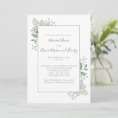 Eucalyptus groen blad Rehearsal Dinner Kaart (Staand voorkant)