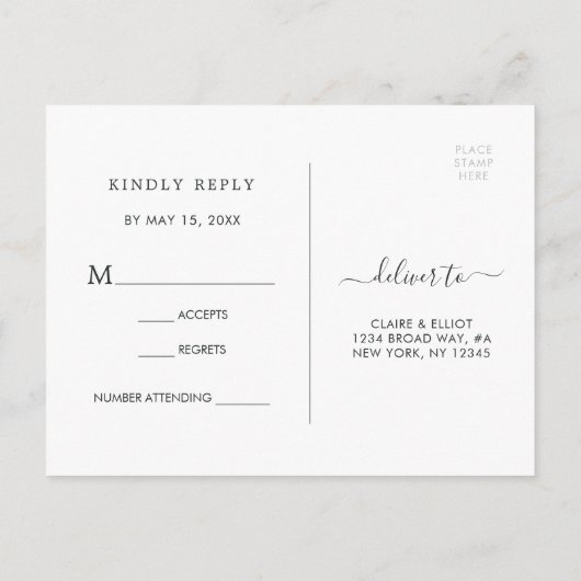 Eucalyptus groen blad RSVP Uitnodiging Briefkaart (Achterkant)