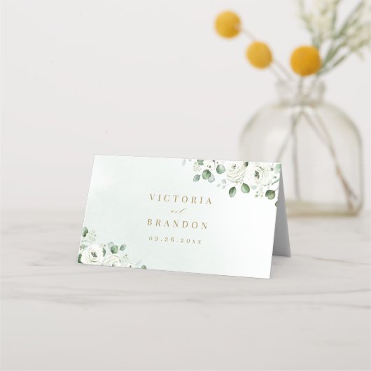 Eucalyptus groen blad wit bloem rustieke trouwdag (Achterkant)