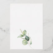 Eucalyptus groen bladeren Vrijgezellenfeest goud Folie Uitnodiging (Achterkant)