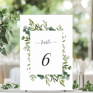 Eucalyptus Groen Bladgroen Trouwtafel Nummer Kaart