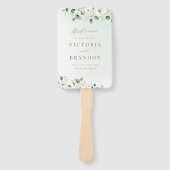 Eucalyptus groen bloemenrustieke bruiloft programm handwaaier (Voorkant)