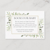 Eucalyptus groen boekenwens baby shower informatiekaartje (Voorkant)