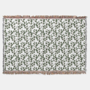Eucalyptus groen botanisch trendy groen wit  deken