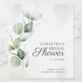 Eucalyptus groen botanische bruidsdouche wijn etiket (Enkel label)