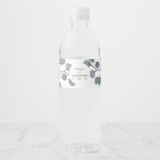 Eucalyptus groen botanische Waterverf Waterfles Etiket