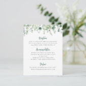 Eucalyptus groen bruiloft details behuizing Kaart (Staand voorkant)