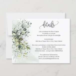 Eucalyptus groen bruiloft details invoegen Kaart