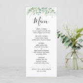 Eucalyptus groen bruiloft menu (Staand voorkant)