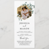 Eucalyptus groen bruiloft programma met foto (Voorkant)