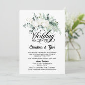 Eucalyptus groen bruiloft receptie kaart (Staand voorkant)