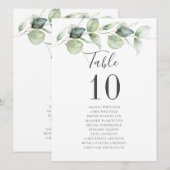 Eucalyptus groen Bruiloft Receptie Tafelnummer (Voorkant / Achterkant)