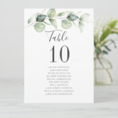Eucalyptus groen Bruiloft Receptie Tafelnummer (Staand voorkant)