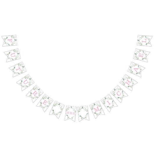 Eucalyptus groen custom bruiloftsborrel vlaggetjes (Alle)