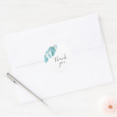 Eucalyptus groen dank u voor uw gunst ronde sticker (Envelop)