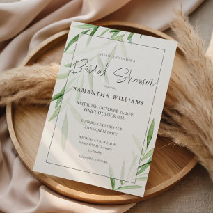 Eucalyptus groen elegante bruidsdouche kaart