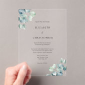 Eucalyptus groen Elegante minimalistische bruiloft Acryl Uitnodigingen (Insitu (Draagbaar))
