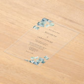 Eucalyptus groen Elegante minimalistische bruiloft Acryl Uitnodigingen (Laagn)