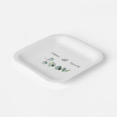 Eucalyptus groen Elegante minimalistische bruiloft Papieren Bordje (Gebogen)