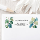 Eucalyptus groen en blauw Return Adres Label (Insitu)