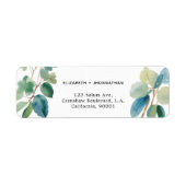 Eucalyptus groen en blauw Return Adres Label (Voorkant)
