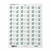 Eucalyptus groen en blauw Return Adres Label (Full Sheet)