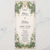 Eucalyptus groen en gouden bruiloft programma (Voorkant)