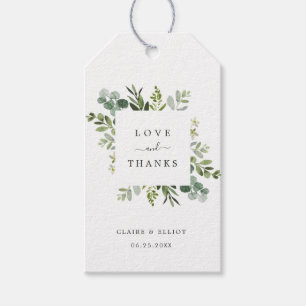 Eucalyptus groen gebladerte bruiloft dank u cadeaulabel