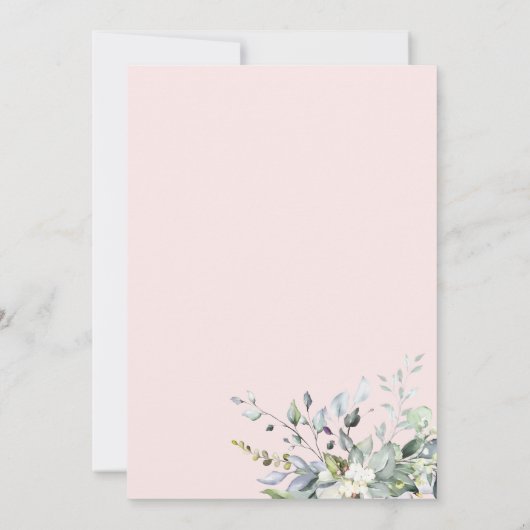 Eucalyptus groen geometrische bruids thee party in kaart (Achterkant)