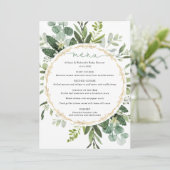 Eucalyptus groen goud eenvoudige elegante menu (Staand voorkant)