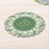Eucalyptus Groen Goud Glitter Bladeren Bruiloft Fe Kartonnen Onderzetters (Gekanteld)