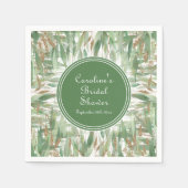 Eucalyptus Groen Goud Glitter Bladeren Bruiloft Fe Servet (Voorkant)