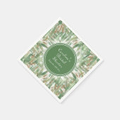 Eucalyptus Groen Goud Glitter Bladeren Bruiloft Fe Servet (Hoek)