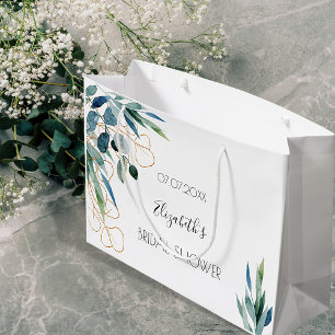 Eucalyptus groen gouden bruidsdouche groot cadeauzakje
