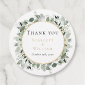 Eucalyptus groen gouden salie bruiloft dank u bedankjes labels (Voorkant)