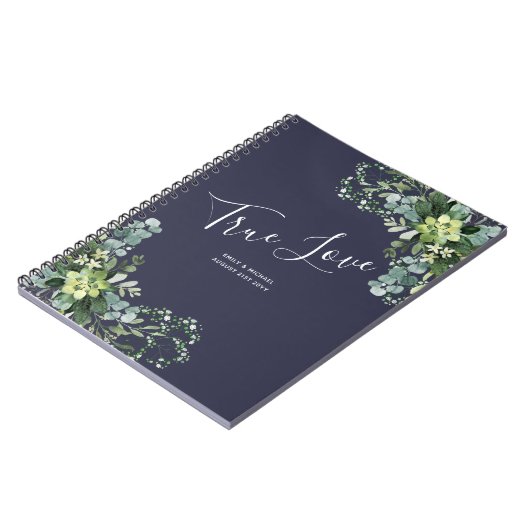 Eucalyptus groen Huwelijk gebladerte Baby's adem Notitieboek (Linkerzijde)