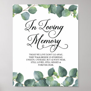 Eucalyptus groen in liefdevolle herinnering herden poster