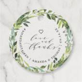 Eucalyptus groen liefde en Bedankt dank u Bedankjes Labels (Voorkant)