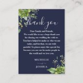 Eucalyptus groen marine blauw bruiloft dank u plaatskaartje (Voorkant)